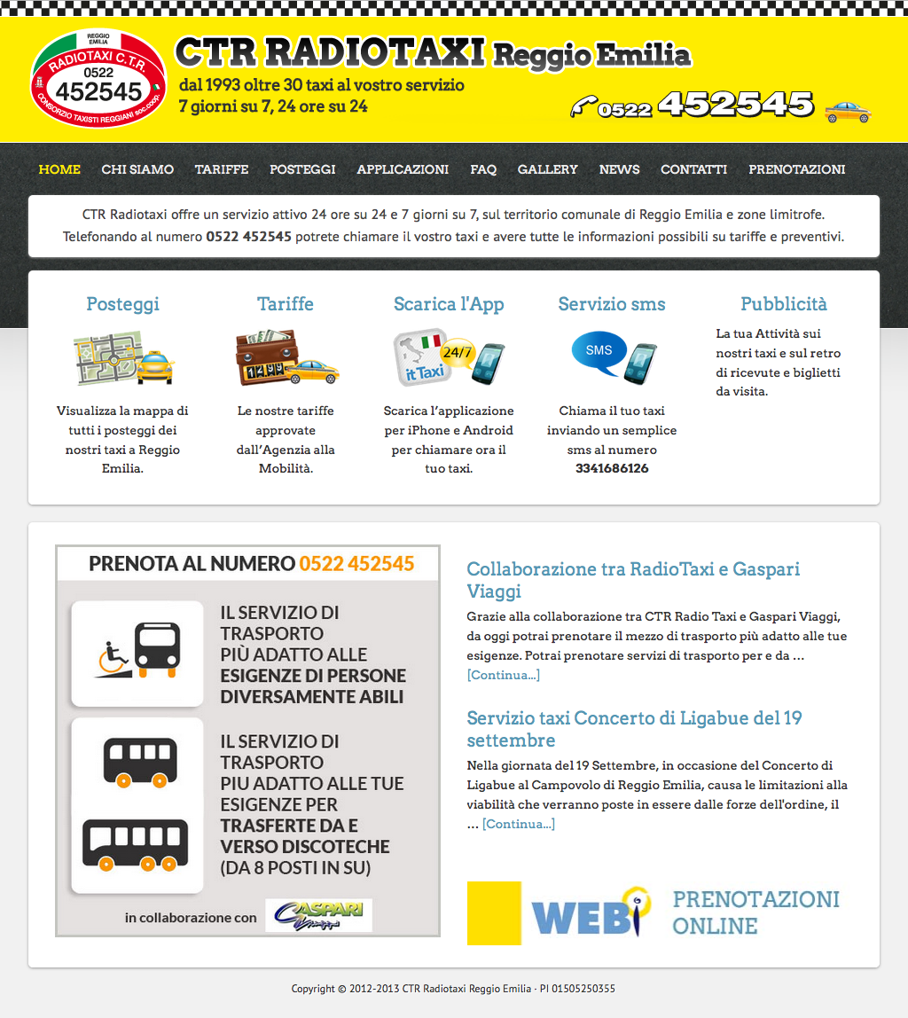 SITO WEB PER RADIOTAXI